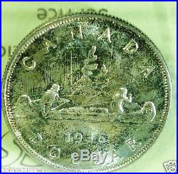 1936 Canada Silver Dollar HIGH GRADE ICCS 65 Gem Uncirculated