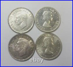 1937 1939 1955 1956 Canada Silver Dollars Nice Lot 4 nicer Grade Coins