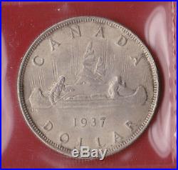 1937 Canada 1 Dollar Silver Coin One ICCS MS 64 8307