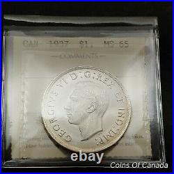 1937 Canada $1 Silver Dollar ICCS MS-65 Blast White Stunner! #coinsofcanada