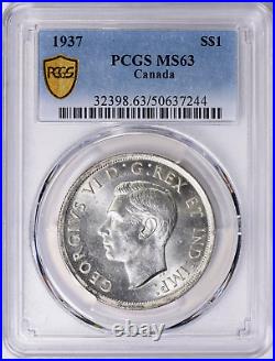 1937 Canada $1 Silver Dollar PCGS MS63