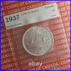 1937 Canada Silver Dollar Coin Uncirculated Superb Eye Appeal #coinsofcanada