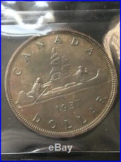 1937 MATTE ICCS Graded Canadian Silver Dollar SP-67