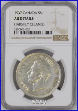 1937 S$1 Silver Dollar George-vi Canada Km# 37 Ngc Au-details Highest-grades