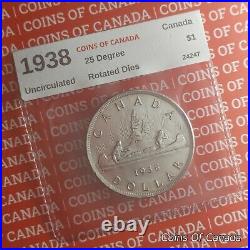 1938 Canada $1 Silver Dollar Coin Uncirculated Rotated Dies #coinsofcanada