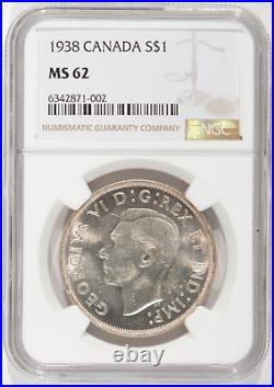 1938 Canada Silver Dollar $1 NGC MS62 6342871-002
