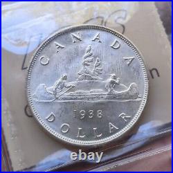 1938 Canada Silver Dollar ICCS MS64 Blast White Silver