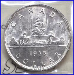 1938 Canada Silver Dollar ICCS graded MS-63