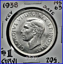 1938 Canada Silver One Dollar