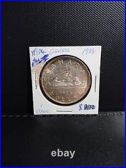 1938 Canadian Silver Dollar, Tone, Wow! XF/AU Estimate