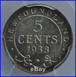 1938 Newfoundland Five Cents Canada Silver PCGS MS66 HIGH GRADE