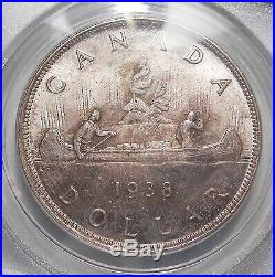 1938 Silver Dollar PCGS MS-63 Beautiful SCARCE Date KEY George VI Canada $1.00