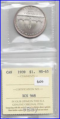 1939 $1 Canada Canadian Silver Dollar MS 65