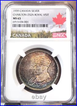 1939 Canada Silver Medal Charlton 252a Royal Visit Ngc Ms 63 Great Color