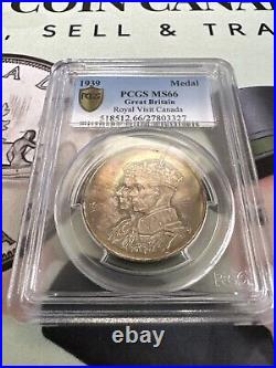 1939 MS-66 Canada Silver Coin Rainbow Toned PCGS