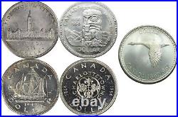 1939 and 1949 and 1958 and 1964 and 1967 Canada Silver Dollars