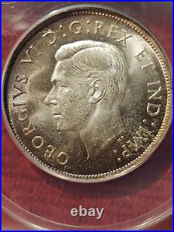 1940 Canada Silver 50C Abraided Dies/Die Cracks Scarce Variety ANACS MS62