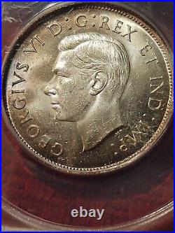 1940 Canada Silver 50C Abraided Dies/Die Cracks Scarce Variety ANACS MS62