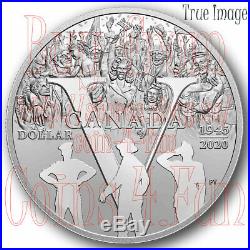 1945-2020 75th Anniversary of VE Day $1 3/4 OZ Proof Pure Silver Dollar Canada