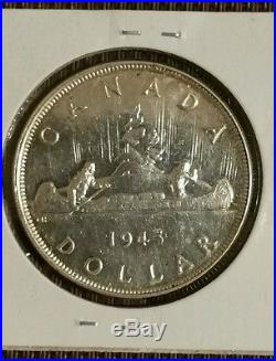 1945 Canada Silver Dollar Uncirculated (key Date) Low Mintage Only 38,391 Struck
