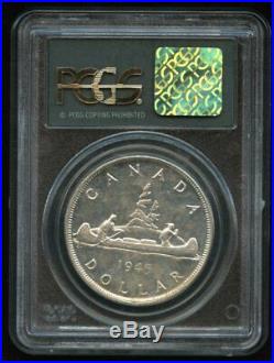 1945 Canada Silver Dollar Rare PCGS MS-63 Key Date