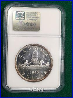 1945 Silver Dollar Canada Ms 63 Ngc Key Date