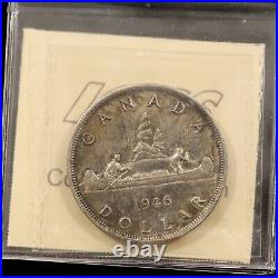 1946 $1 ICCS MS60 Canada Silver Dollar Uncirculated Semi Key Date