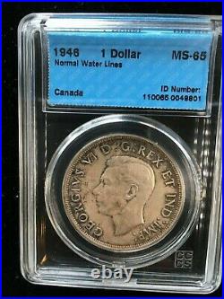 1946 CCCS Graded Canadian Silver Dollar MS-65 RARE