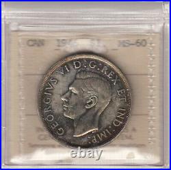 1946 Canada One Silver Dollar ICCS Graded MS-60