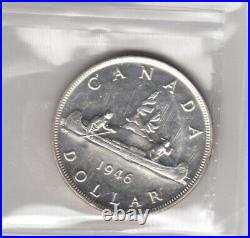 1946 Canada One Silver Dollar ICCS Graded MS-63