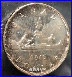 1946 Canada Silver Dollar $1 Key Date Uncirculated