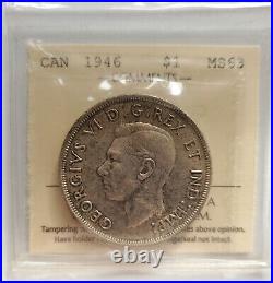 1946 Canada Silver Dollar Certified Ms63 Low Mintage 1 Dollar Coin