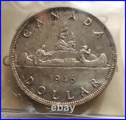 1946 Canada Silver Dollar Certified Ms63 Low Mintage 1 Dollar Coin