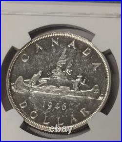 1946 Canada Silver Dollar NGC MS61 $1 KM#37 Low Mintage 93,055