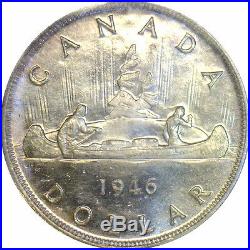 1946 Canadian Silver Dollar Graded MS-62 by ICCS