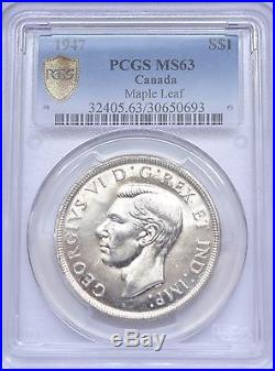 1947 $1 Canada PCGS MS63 Maple Leaf Silver Dollar R082