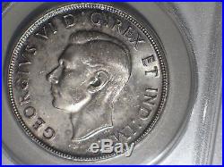 1947 Blunt 7 Canada Silver Dollar Anacs Ms 61 Scarce High Grade Beautiful