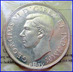 1947 BLUNT 7 Silver Dollar Certified MS BU RARE Date KEY George VI Canada $1.00