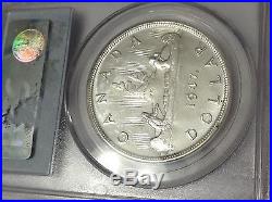 1947 CANADA MAPLE LEAF Silver $1 Dollar PCGS MS64 BLAST WHITE PROOFLIKE EX RARE
