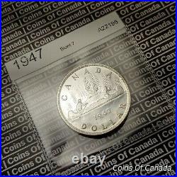 1947 Canada $1 Silver Dollar Blunt 7 UNCIRCULATED Coin #coinsofcanada