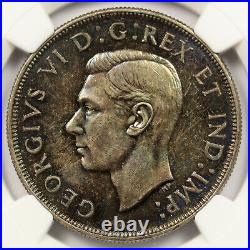 1947 Canada $1 Silver Dollar Pointed 7 NGC MS64