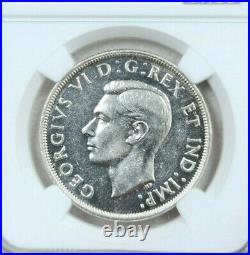 1947 Canada Silver 1 Dollar Pointed 7 Quadrupled Die HP Ngc Au 55 Very Rare