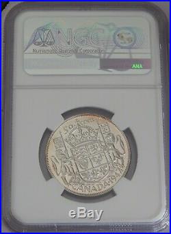 1947 Canada Silver 50 Cents Straight 7 Maple Leaf NGC MS-62+