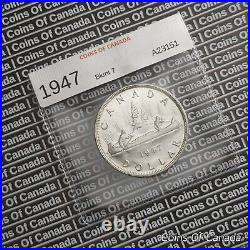 1947 Canada Silver Dollar UNCIRCULATED Coin Blunt 7 Variety #coinsofcanada