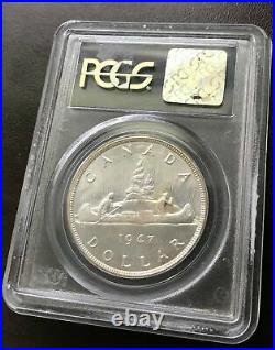 1947 Canadian Silver Dollar $1 PCGS MS-62 Blunt