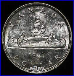 1947 Canadian Silver Dollar pointed 7 variety