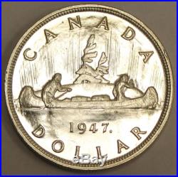 1947 ML Maple leaf Canada Silver Dollar Choice Uncirculated+ MS63+