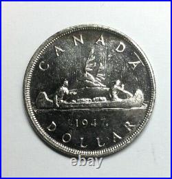 1947 Maple Leaf George VI Canada KEY DATE Silver Dollar Very Pleasing Lustrous