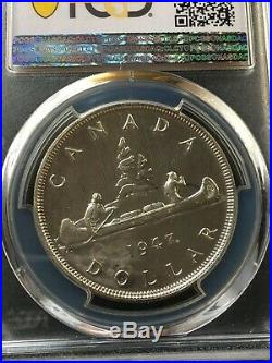 1947 Maple Leaf PCGS Graded Canadian Silver Dollar SP-66