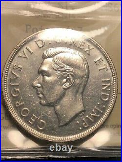 1947 Pointed 7 P7 Canada Silver Dollar $1 Key Date Iccs Ms62